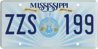 MS license plate ZZS199