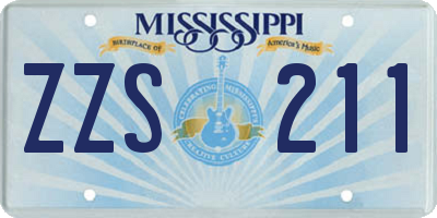 MS license plate ZZS211
