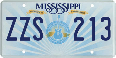 MS license plate ZZS213