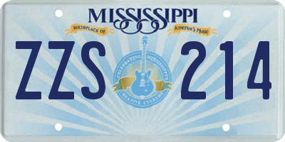 MS license plate ZZS214