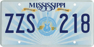 MS license plate ZZS218
