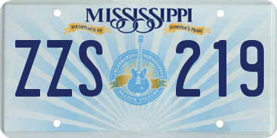 MS license plate ZZS219