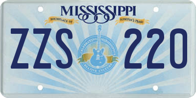 MS license plate ZZS220