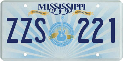 MS license plate ZZS221