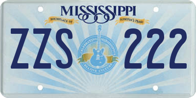 MS license plate ZZS222