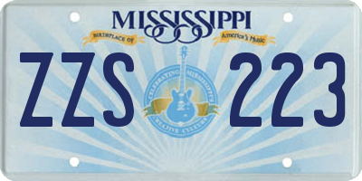 MS license plate ZZS223