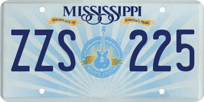 MS license plate ZZS225