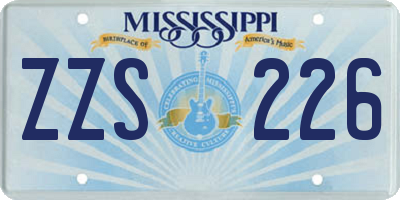 MS license plate ZZS226