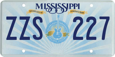 MS license plate ZZS227