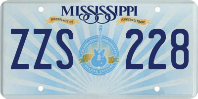 MS license plate ZZS228