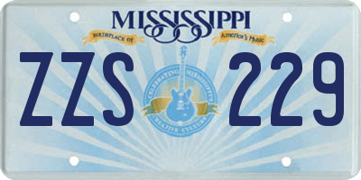 MS license plate ZZS229