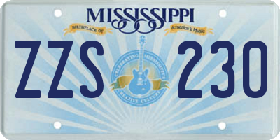 MS license plate ZZS230