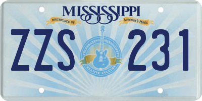 MS license plate ZZS231
