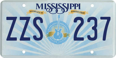 MS license plate ZZS237