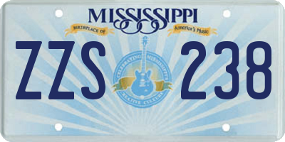 MS license plate ZZS238