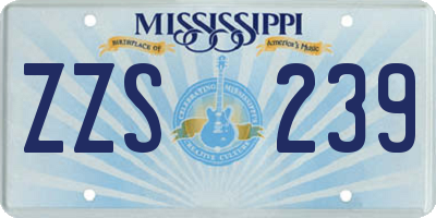 MS license plate ZZS239