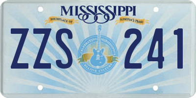 MS license plate ZZS241