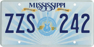 MS license plate ZZS242