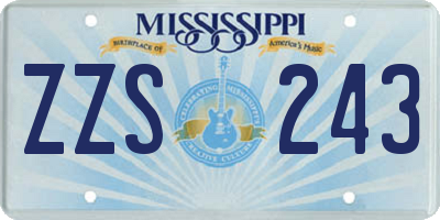 MS license plate ZZS243