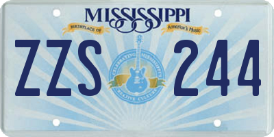 MS license plate ZZS244