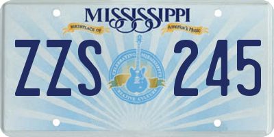 MS license plate ZZS245