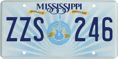 MS license plate ZZS246