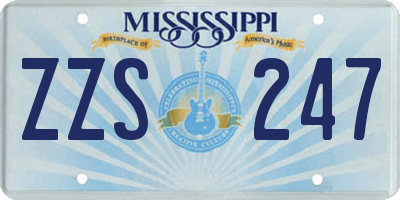 MS license plate ZZS247