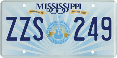 MS license plate ZZS249