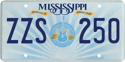 MS license plate ZZS250