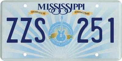 MS license plate ZZS251