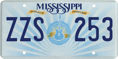 MS license plate ZZS253