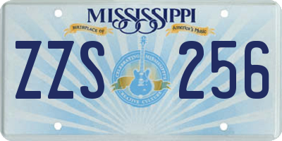 MS license plate ZZS256