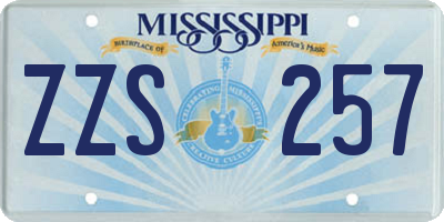 MS license plate ZZS257