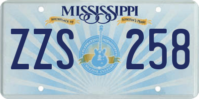 MS license plate ZZS258