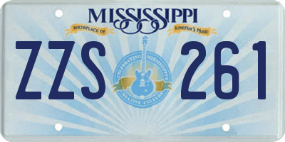 MS license plate ZZS261