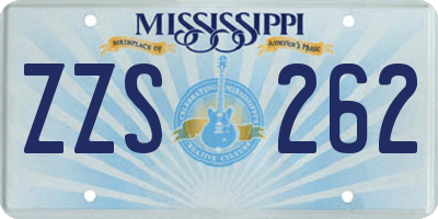 MS license plate ZZS262