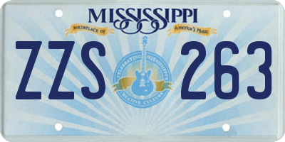 MS license plate ZZS263