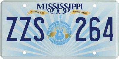 MS license plate ZZS264