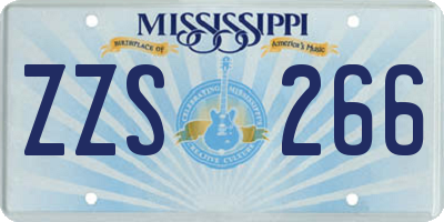 MS license plate ZZS266