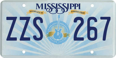 MS license plate ZZS267