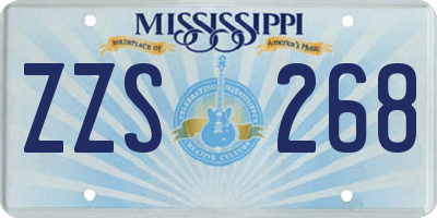 MS license plate ZZS268