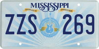 MS license plate ZZS269