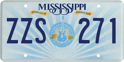 MS license plate ZZS271