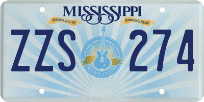 MS license plate ZZS274