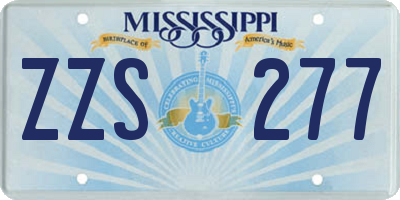 MS license plate ZZS277
