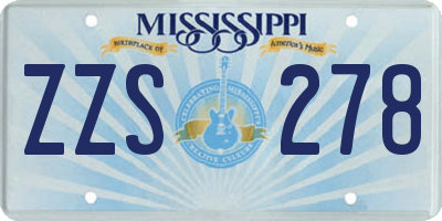 MS license plate ZZS278