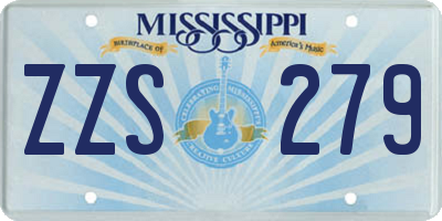 MS license plate ZZS279