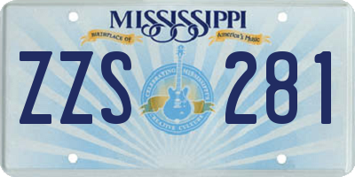 MS license plate ZZS281