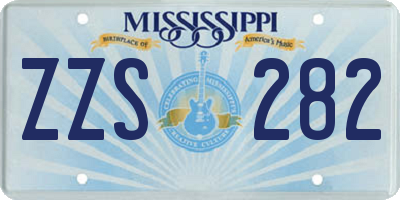 MS license plate ZZS282