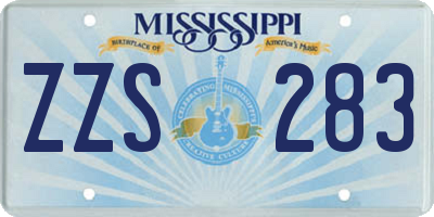 MS license plate ZZS283